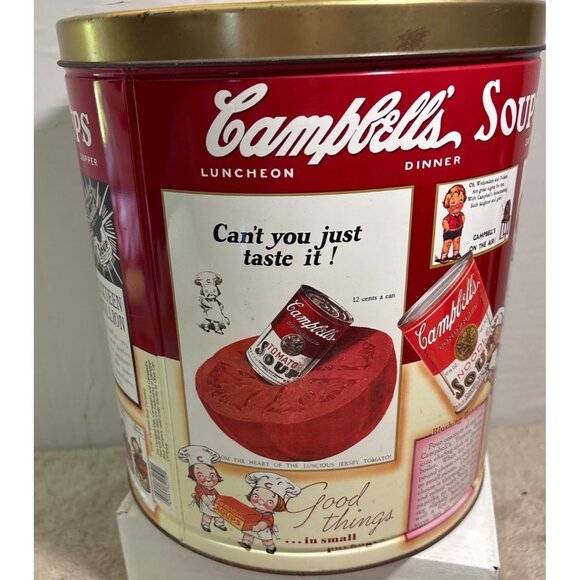 Campbells Soup Vintage Advertising Tin Canister Collectible Large 11" X 9 .75" - Picture 5 of 15